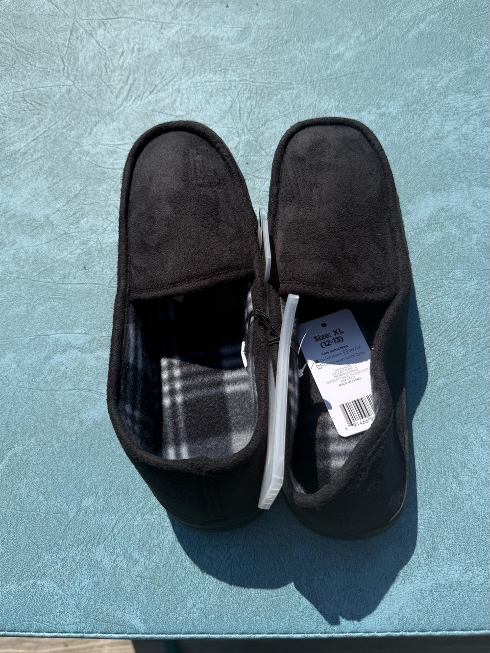 NWT Men's Mission Ridge Plaid Lined Slippers Black XL 12-13 Dadcore